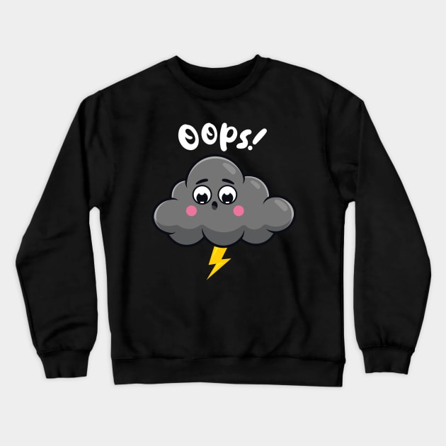 Embarrassed cloud (on dark colors) Crewneck Sweatshirt by Messy Nessie